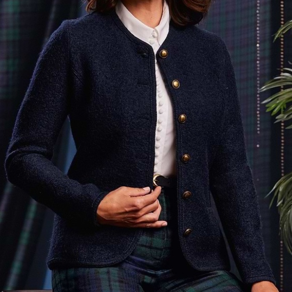 Giesswein Black Tyrolean Boiled Wool Button Front Jacket
